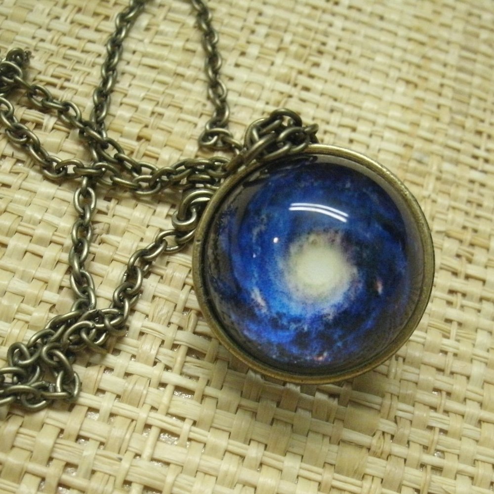 Glass Sphere with Galaxy Pendant Necklace - Picture 11 of 16
